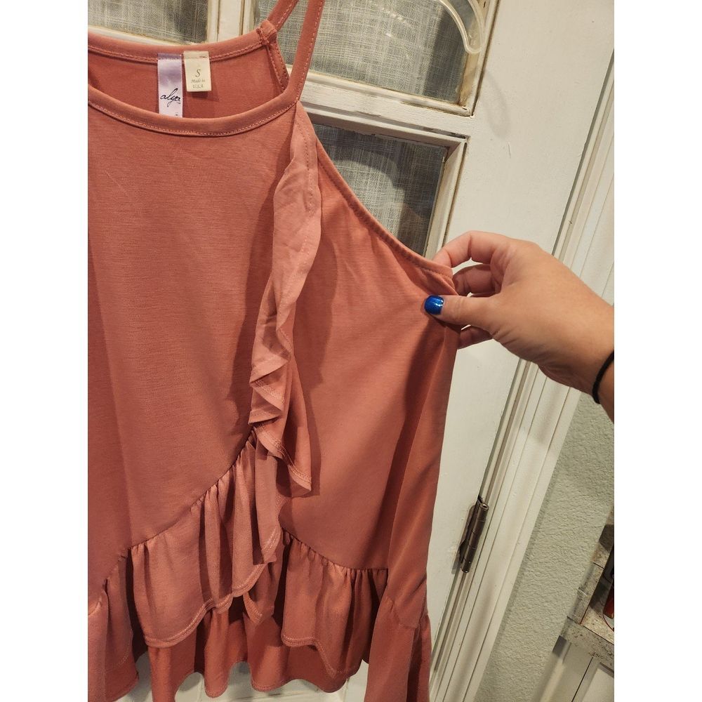 Alya Ruffled Tank Top Women's Size Small - Picture 3 of 5